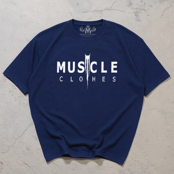 تیشرت اورسایز باکسی MUSCLE CLOTHES سرمه ای