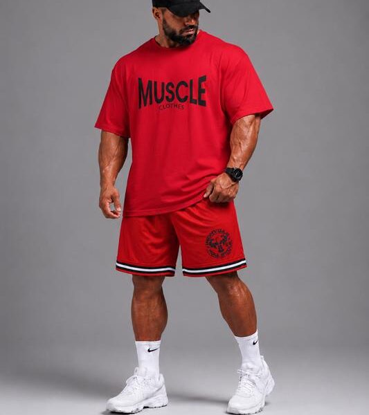 تیشرت اورسایز باکسی MUSCLE قرمز