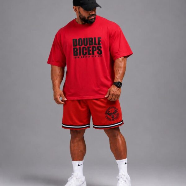 تیشرت اورسایز باکسی DOUBLE BICEPS قرمز
